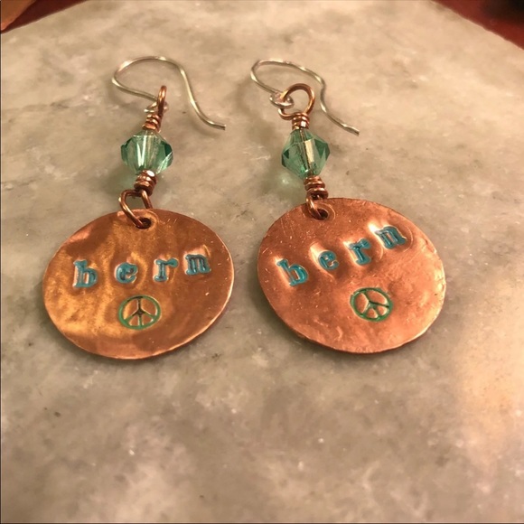 ReLoveOlution Jewelry - Bernie Sanders Handmade Copper Earrings Sterling